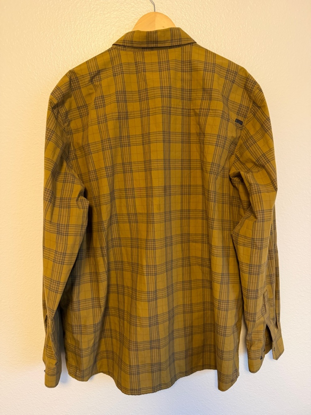 5.11 Tactical Men's Mustard Plaid Button-Down Shirt - Picture 2 of 8